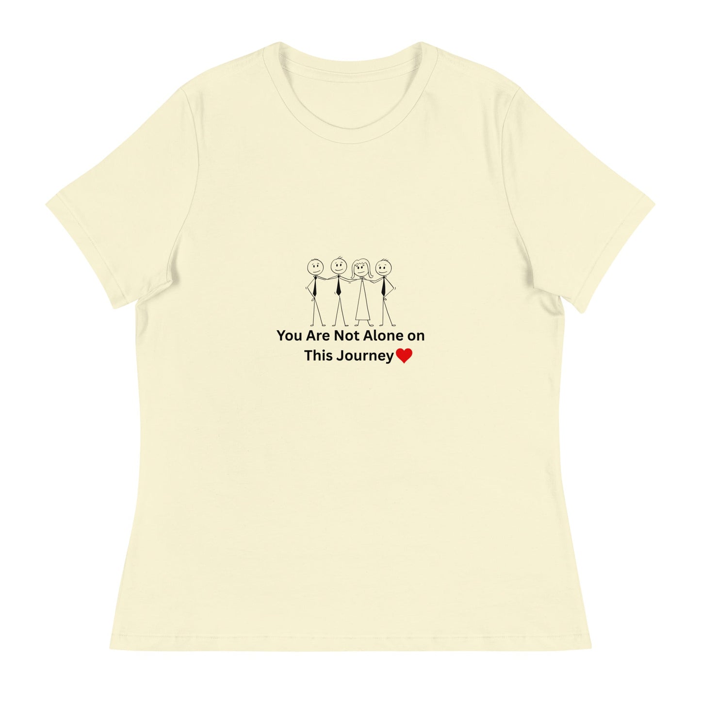 Beige t-shirt with motivational message and design on a white background