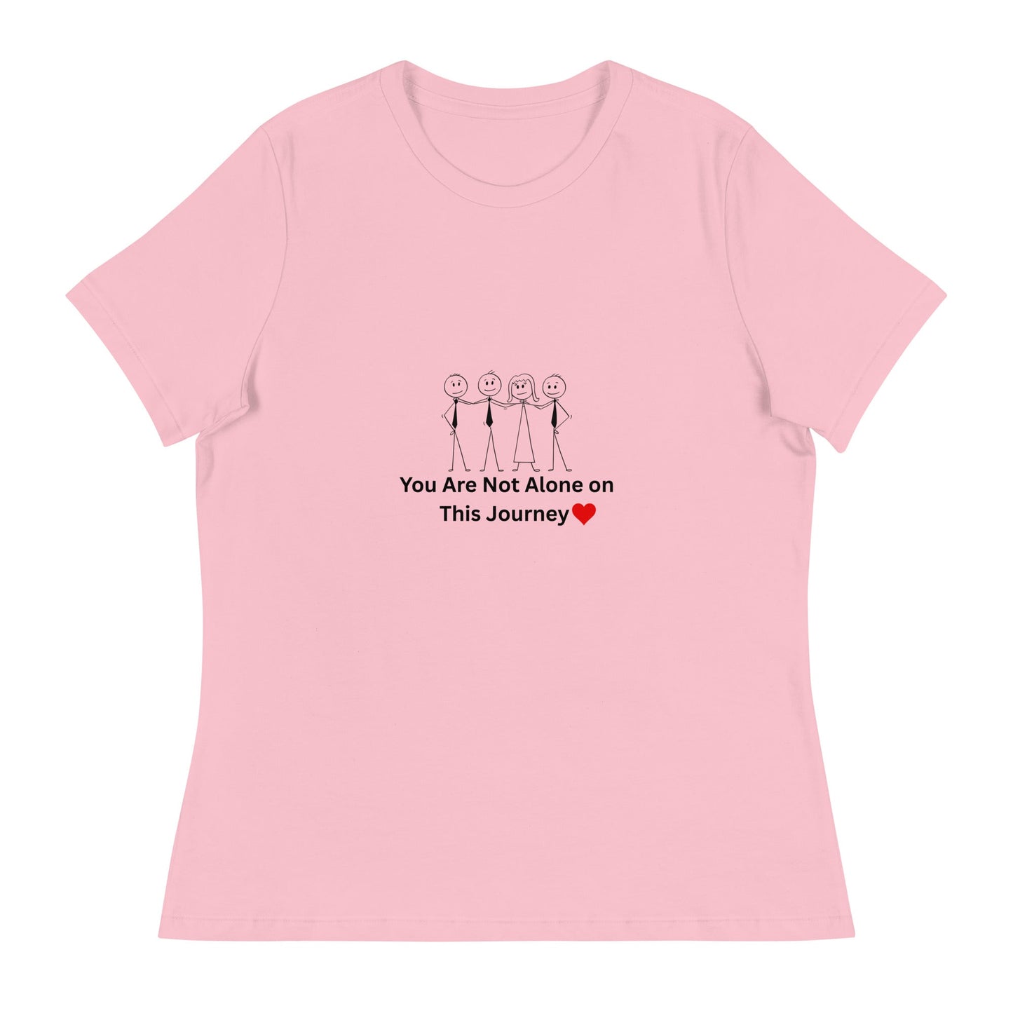 Pink t-shirt with a motivational message and design on a white background